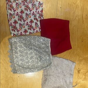 Floral, Red, Lace, and Rose Patterned Skirts
